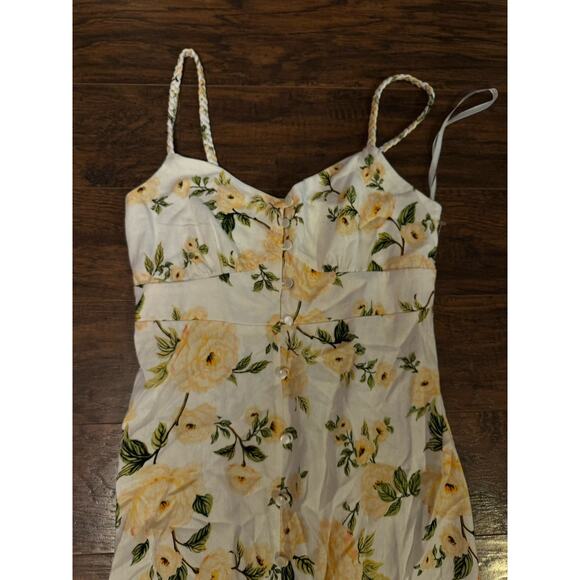 Monteau Dress Womens Floral Midi Linen Blend Tank Beach Bohemian Floral Sz:Med - Picture 4 of 10